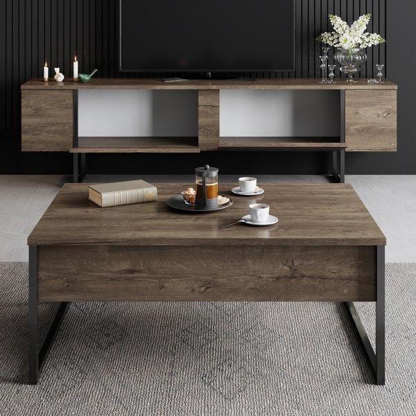 TV-bänk Lux i valnöt - 180 cm TV-bänk Lux i valnöt - 180 cm