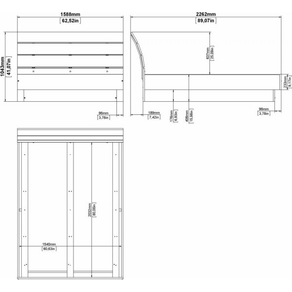 Naia bed 154 x 203 cm - Koffie