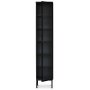 Revel vitrinskp 40x200 cm - Svart / Kristallglas