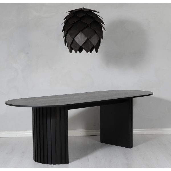 Table  manger ovale PiPi en chne teint noir 230x95 cm