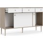 Rome dressoir met 2 schuifdeuren en 3 laden - Hickory/wit