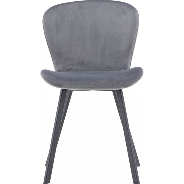Chaise de salle  manger Lilja - Velours gris/noir