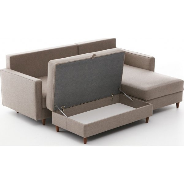 Canapé divan droit Eca - Blanc crème Canapé divan droit Eca - Blanc crème