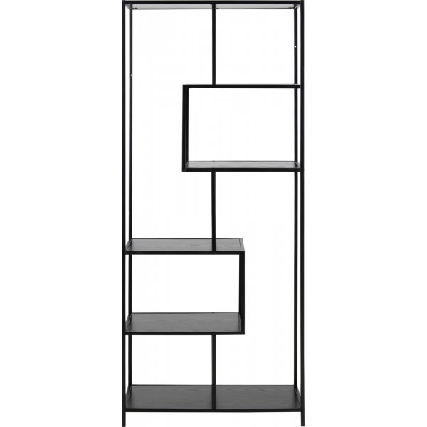 Seaford bokhylla asymmetrisk 77x185 cm - Svart Seaford bokhylla asymmetrisk 77x185 cm - Svart