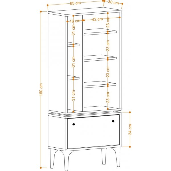 Bibliothèque Lagan - Chêne/noir Bibliothèque Lagan - Chêne/noir