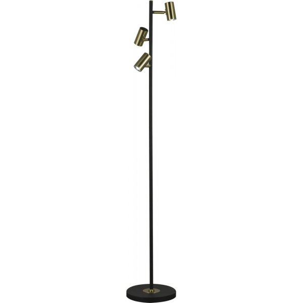 Lampadaire Gusto 3 bras - Noir/laiton mat