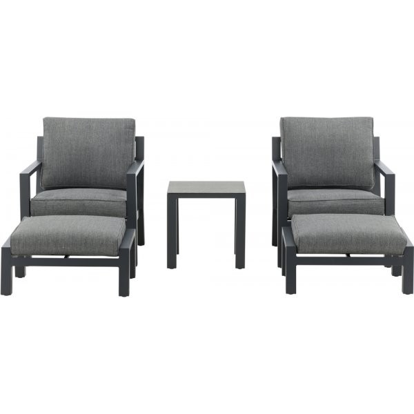 Groupe lounge Barcelona - Noir/gris Groupe lounge Barcelona - Noir/gris