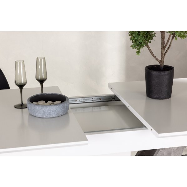Table à manger Disa 120-160 x 80 cm - Gris/blanc Table à manger Disa 120-160 x 80 cm - Gris/blanc