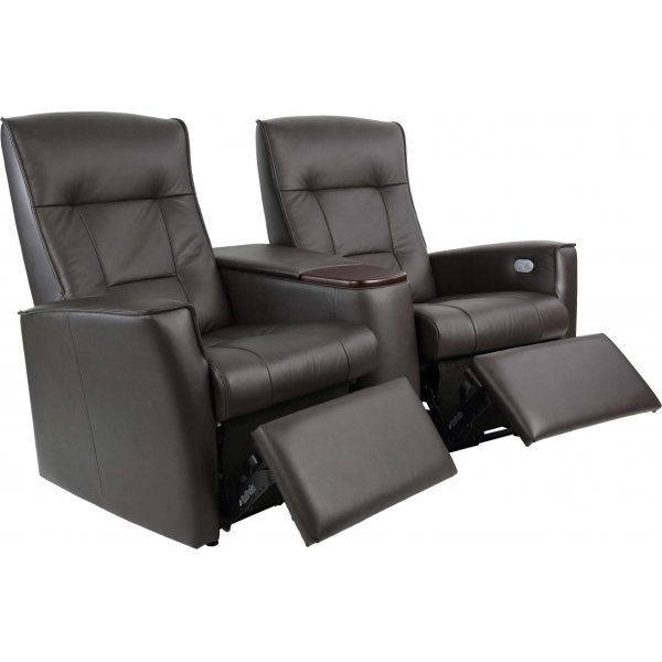 Canapé de cinéma électrique 2 places Hjellegjerde Ullstein - Marron Canapé de cinéma électrique 2 places Hjellegjerde Ullstein - Marron
