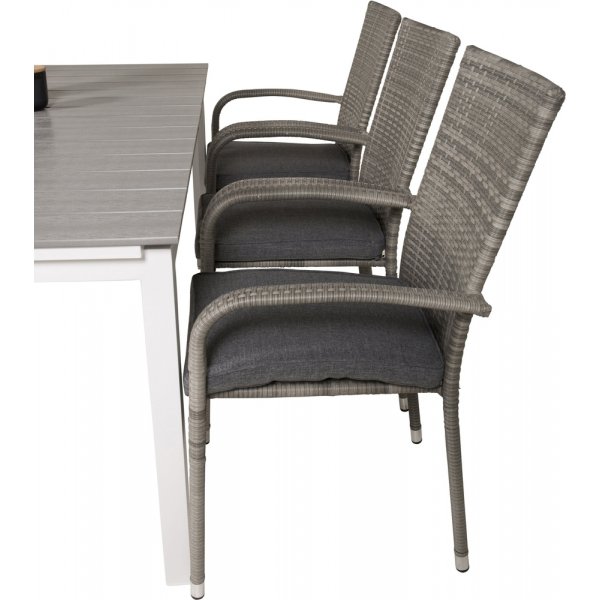 Levels utematgrupp med 6 st Anna stolar - Grå/Vit Levels utematgrupp med 6 st Anna stolar - Grå/Vit