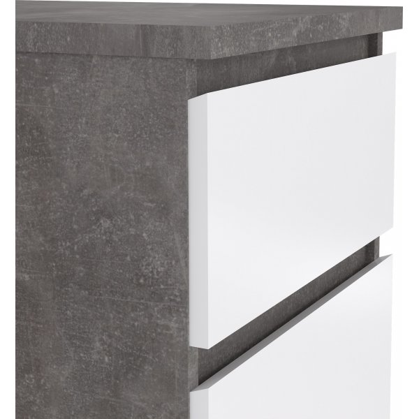 Naia smal dressoir met 5 lades - Beton/wit Naia smal dressoir met 5 lades - Beton/wit