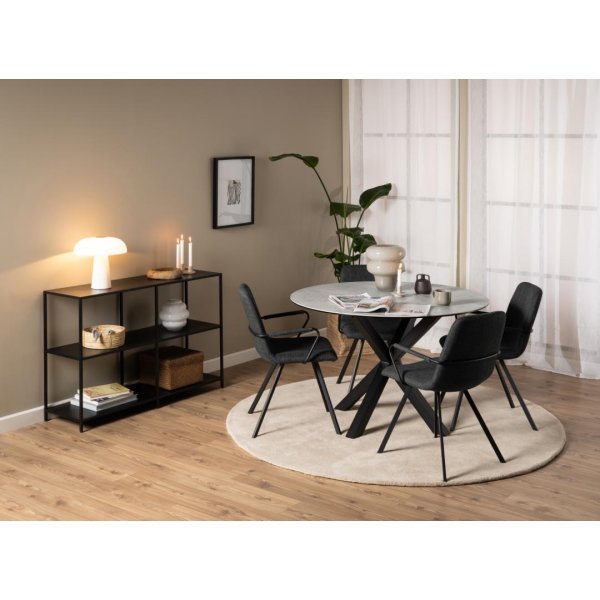 Heaven matbord Ø119 cm - Grå/matt svart Heaven matbord Ø119 cm - Grå/matt svart