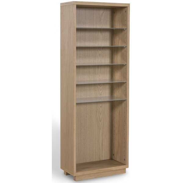 Trivas bokhylla H120 cm - Ek / Glas