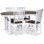 groupe alimentaire Skagen; table  manger 160/210x90 cm - Chne huil blanc/marron avec 4 chaises Skagen marron/Blanc