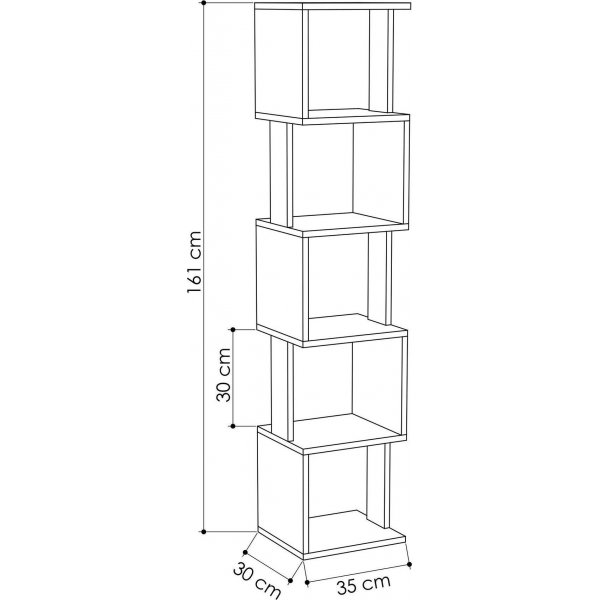 Bibliothèque Piri - Blanc/suède clair Bibliothèque Piri - Blanc/suède clair
