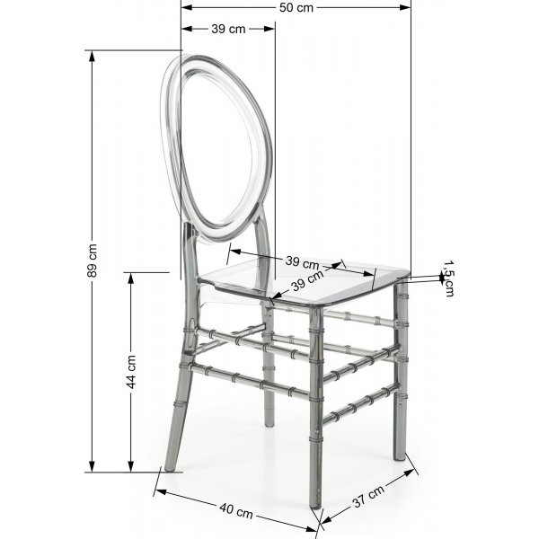 Chaise de salle à manger Cadeira 513 - Verre fumé Chaise de salle à manger Cadeira 513 - Verre fumé
