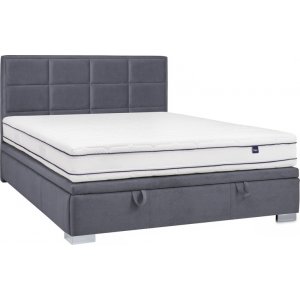 Cadre de lit Maison 160x200 cm gris avec rangement dans le lit