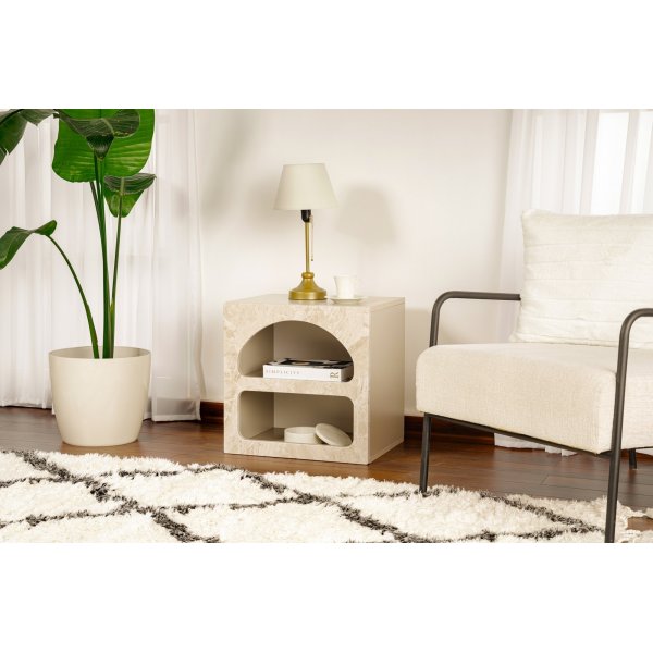 Table de chevet Liva - Travertin Table de chevet Liva - Travertin