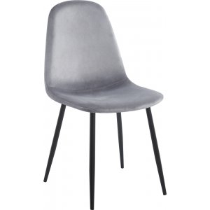 Chaise Carisma en velours gris clair avec pieds noirs + Dtachant pour meubles