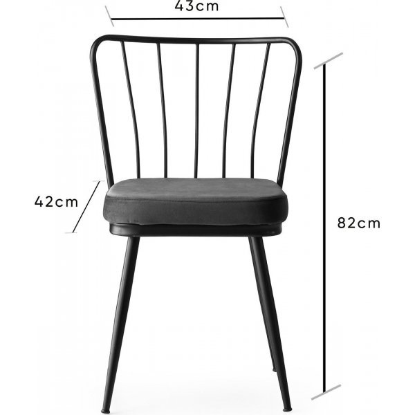 Ensemble de chaises Ylva - Noir/gris fonc