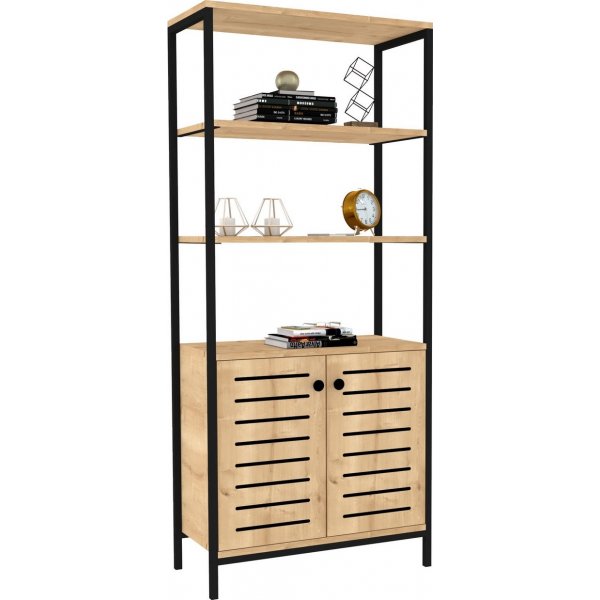 Bibliothèque Mette - Chêne saphir/noir Bibliothèque Mette - Chêne saphir/noir