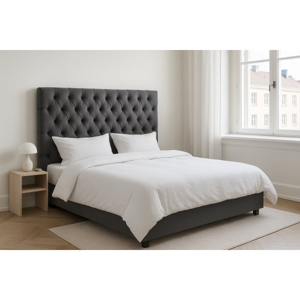 Tropic sänggavel 160 cm - Grå sammet Tropic sänggavel 160 cm - Grå sammet