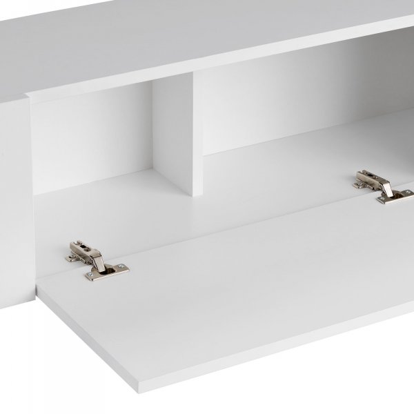 TV-b�nk Nemming 180 cm - Vit/svart