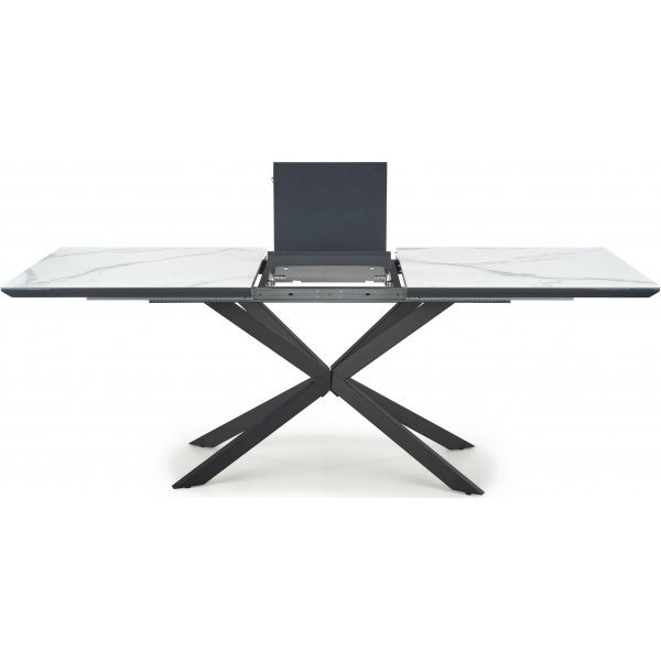 Emilie matbord 160-200 cm - Vit marmor/svart Emilie matbord 160-200 cm - Vit marmor/svart