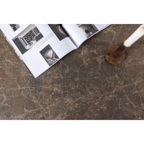 Soffbord Rogaland 100 x 100 cm - Brunt trä med brun marmor look Soffbord Rogaland 100 x 100 cm - Brunt trä med brun marmor look