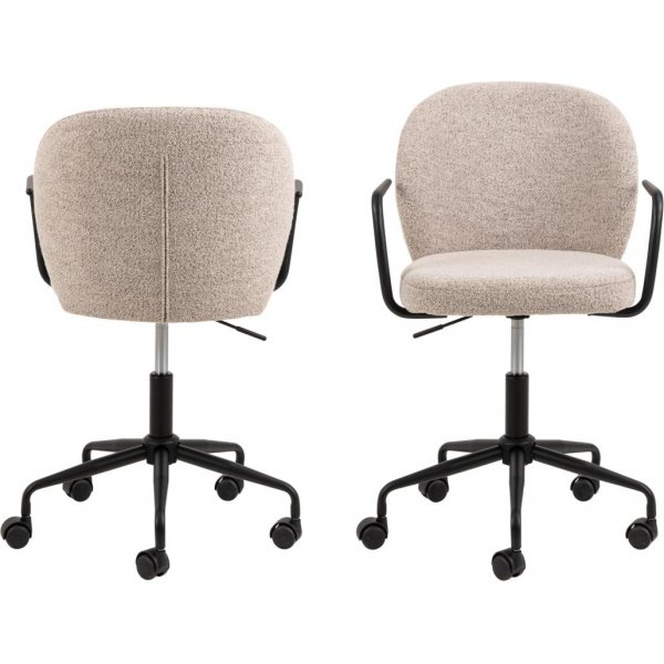 Patricia kontorsstol - Beige bouclé/matt svart Patricia kontorsstol - Beige bouclé/matt svart