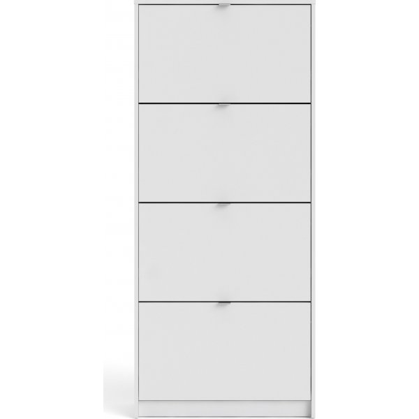 Meuble à chaussures profond avec 4 compartiments - Blanc Meuble à chaussures profond avec 4 compartiments - Blanc