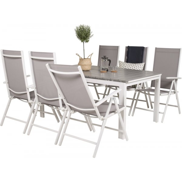 Levels utematgrupp med 6 st Break stolar - Grå/Vit Levels utematgrupp med 6 st Break stolar - Grå/Vit