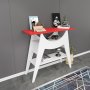 Ese avlastnigsbord 100 x 35 cm - Vit/rd