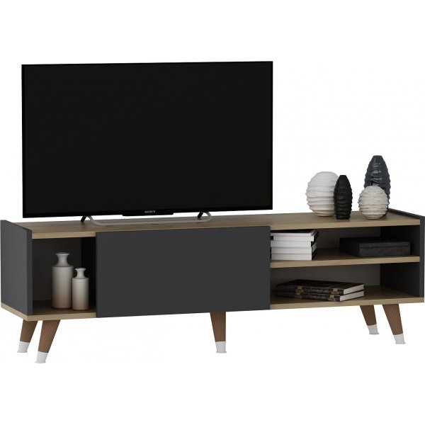 Crassia TV-bänk - Safir ek/antracit Crassia TV-bänk - Safir ek/antracit