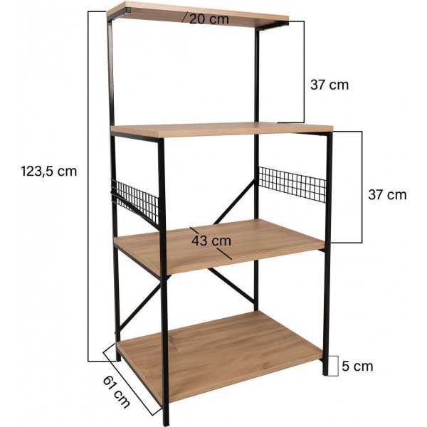 Étagère Anemon - Noir/pin Étagère Anemon - Noir/pin