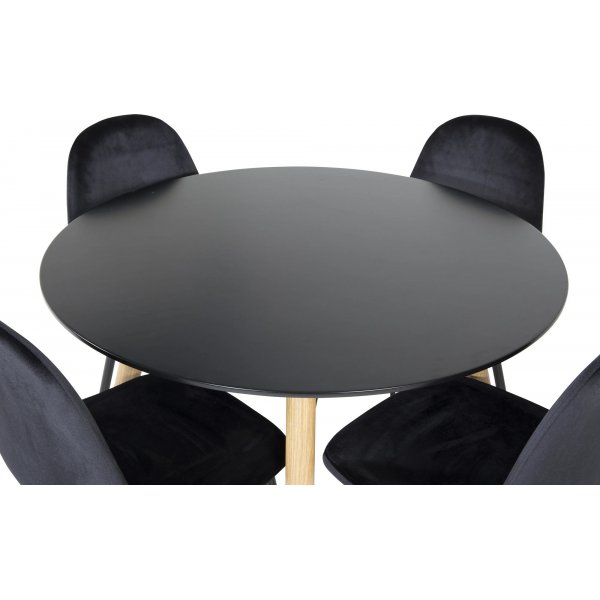 Table  manger Paradis 100 cm - Noir/chne