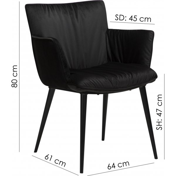 Fauteuil Join - Velours noir Fauteuil Join - Velours noir