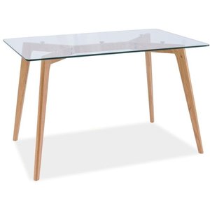 Ayleen 120 cm matbord - Ekmönster/Glas - Matbord med glasskiva, Matbord, Bord