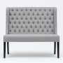 Kksoffa i grtt tyg 120 cm bred