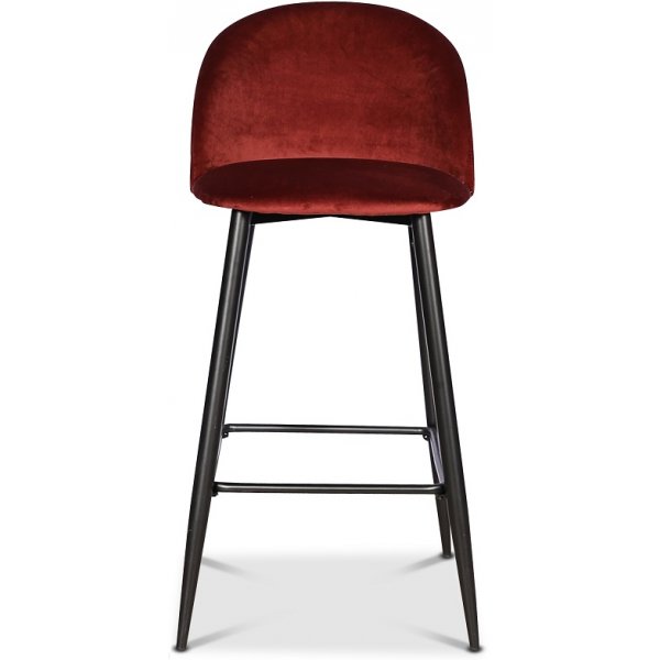 Giovani Velvet barstol - Bordeaux sammet / Svarta ben Giovani Velvet barstol - Bordeaux sammet / Svarta ben