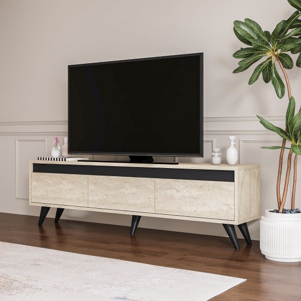 Century TV-bänk - Travertin/antracit Century TV-bänk - Travertin/antracit