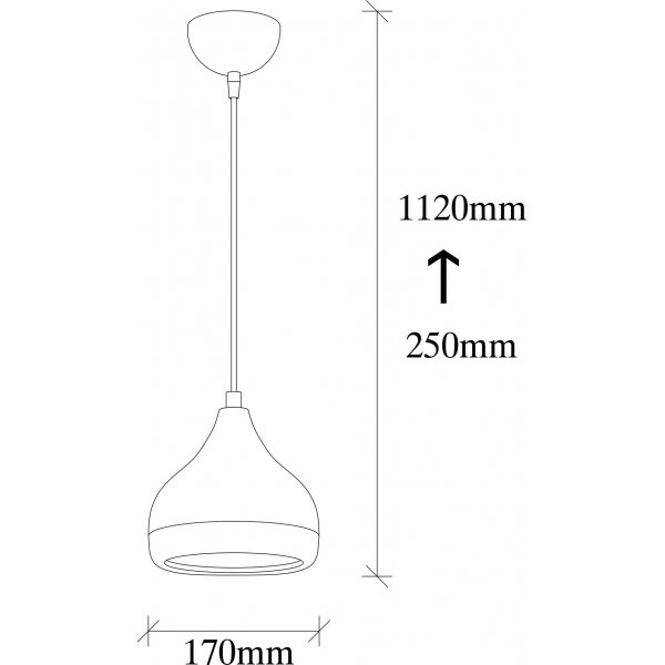 Plafonnier Yildo 6866 - Noir/cuivre