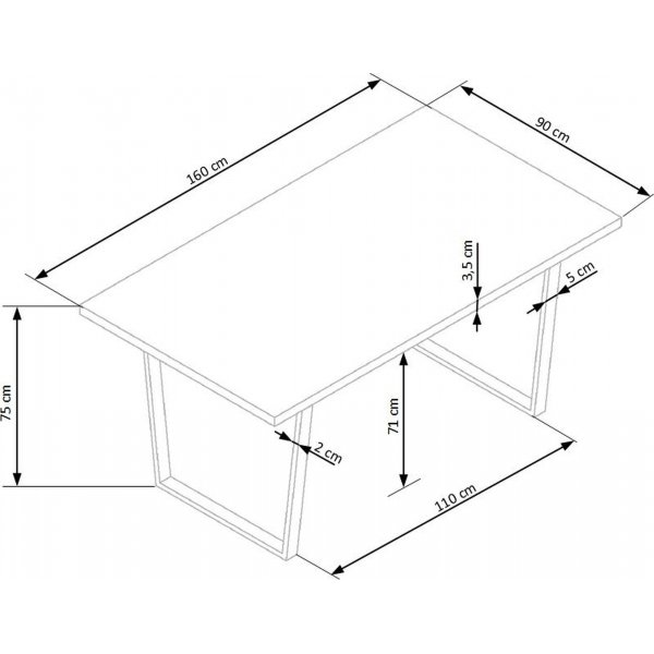 Gentofte matbord 160 cm - Ek/svart Gentofte matbord 160 cm - Ek/svart