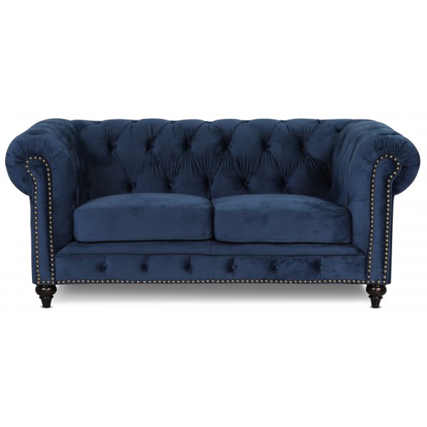 Chesterfield Montgomery 2-sits soffa - Bl sammet