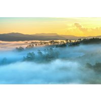 Glastavla Foggy Landscape - 120x80 cm Glastavla Foggy Landscape - 120x80 cm