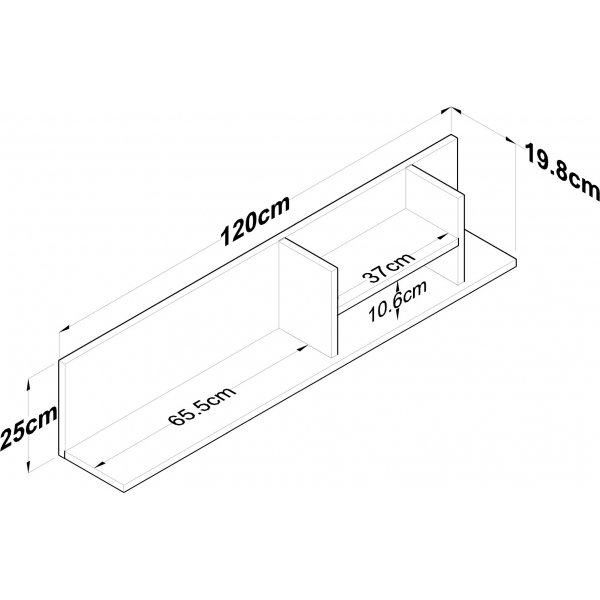 Étagère murale Andreas - Noyer/anthracite Étagère murale Andreas - Noyer/anthracite