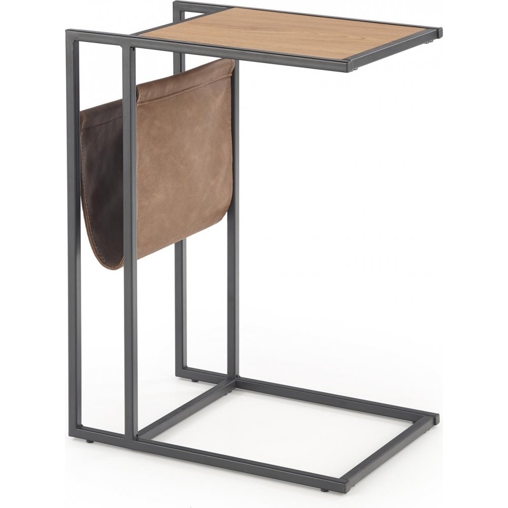 Compact sidobord 47 x 33 cm - Ek/svart - Sidobord, Bord