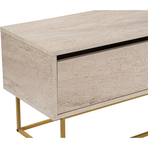 Escape TV-bnk 180 cm - Travertin/guld