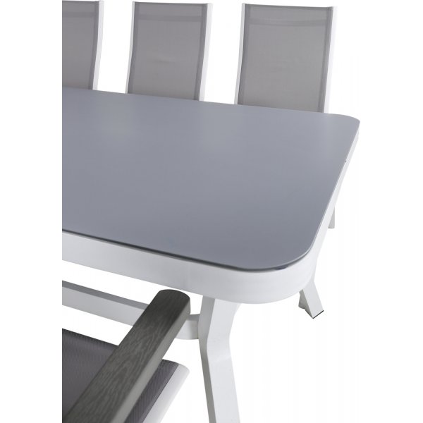 Virya utematgrupp med 6 st Albany stolar - Grå/Vit Virya utematgrupp med 6 st Albany stolar - Grå/Vit