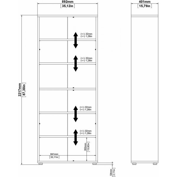 Bibliothque Prima  6 compartiments - Blanc